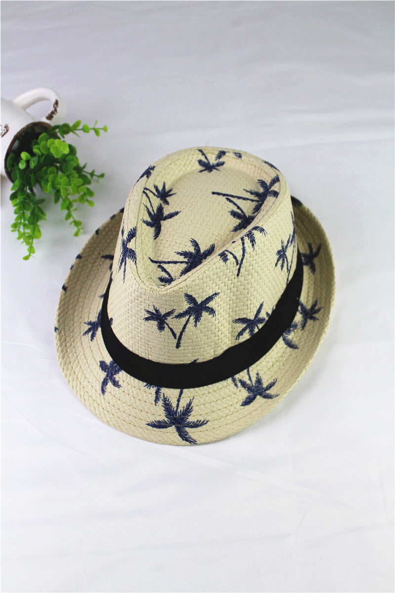 Summer Kids Straw Hat – Stylish Flower Print Baby Hat