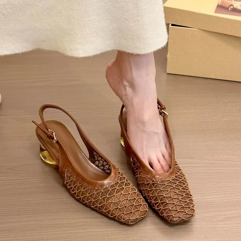 Luxury 2025 Summer Fashion French Style Women Shoes