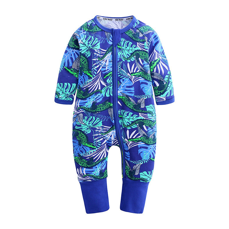 Long Sleeve Baby Romper | Soft Cotton Zipper Jumpsuit