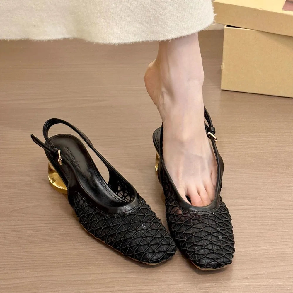 Luxury 2025 Summer Fashion French Style Women Shoes