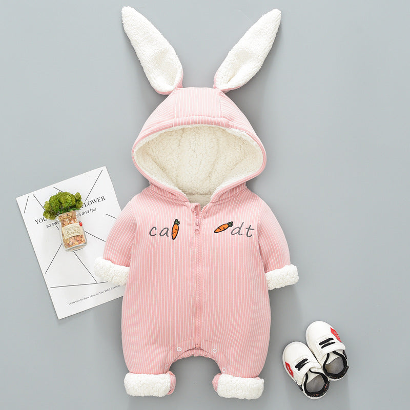 Winter Cotton Baby Jumpsuit with Hood
