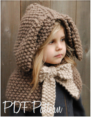 Handmade Baby Girls Winter Hats & Wrap Bear Scarf Caps