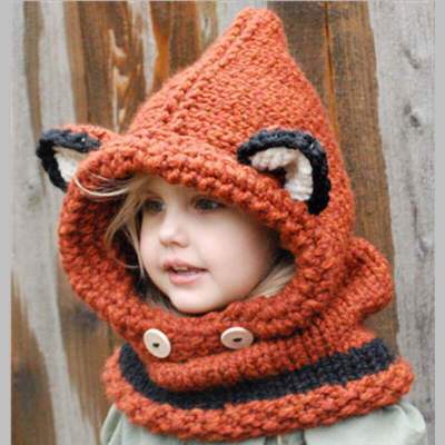 Handmade Baby Girls Winter Hats & Wrap Bear Scarf Caps