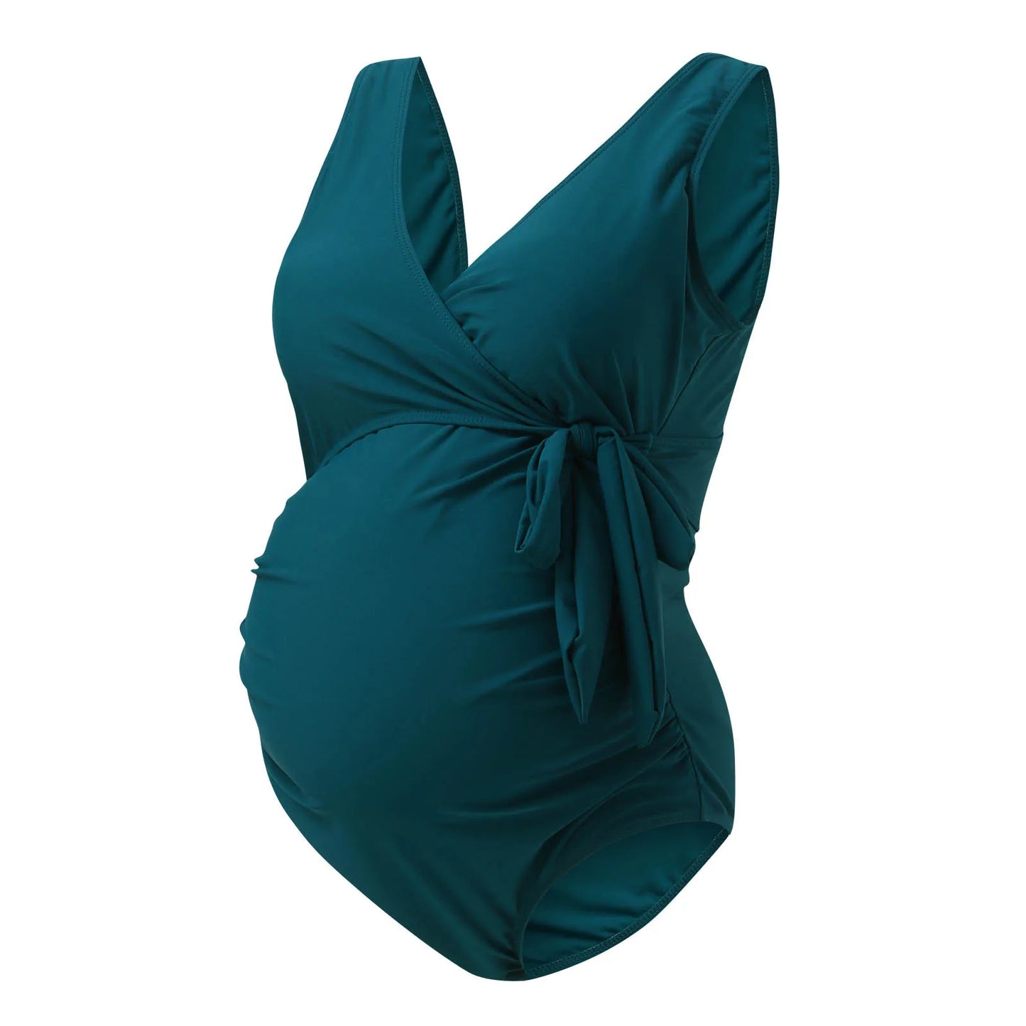 Maternity One-Piece Swimsuit β Sexy Deep V-Neck Monokini with Push-Up Support