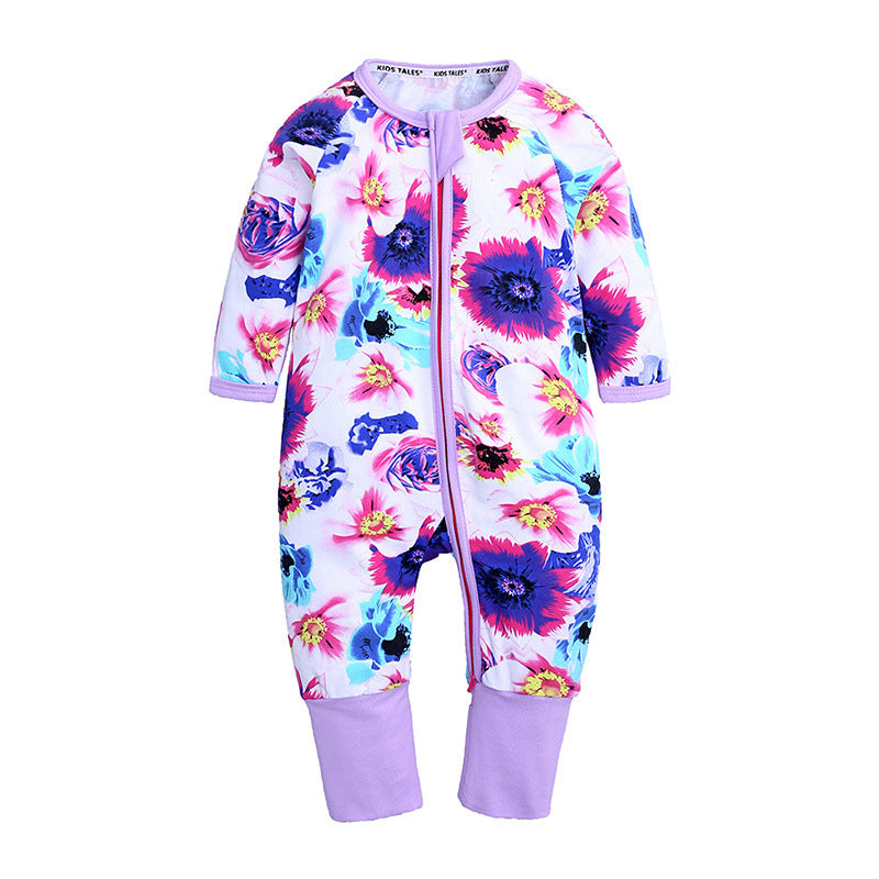 Long Sleeve Baby Romper | Soft Cotton Zipper Jumpsuit