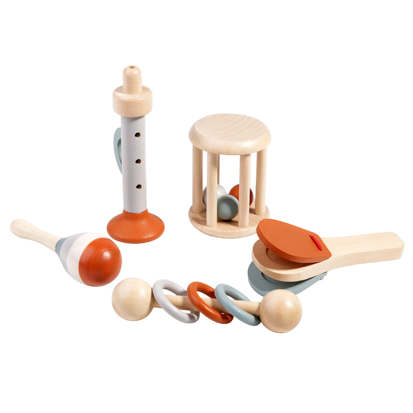 Wooden Treehole Music Set – 5-Piece Handbell Set for Sensory Development