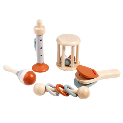 Wooden Treehole Music Set – 5-Piece Handbell Set for Sensory Development
