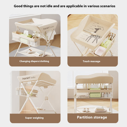 Multifunctional Baby Changing Table – Foldable Portable Care Station with Storage