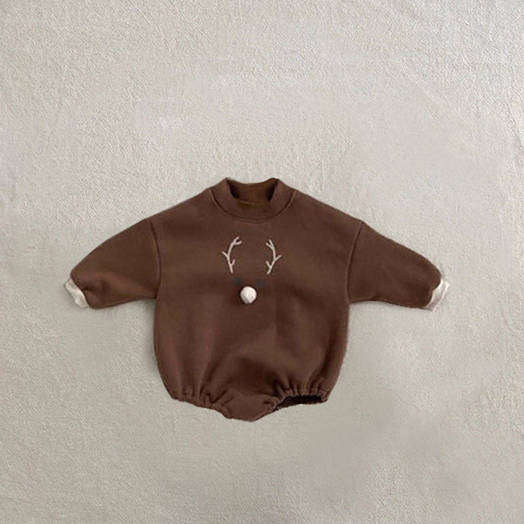 Korean Style Baby Cotton Coverall – Thick & Cozy Pullover
