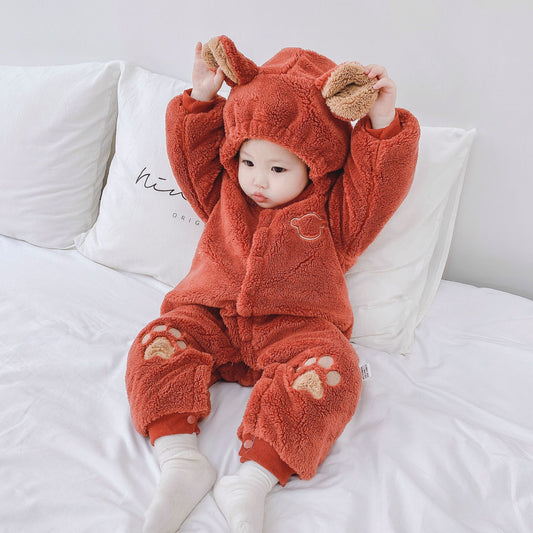 Cozy Rice Velvet Baby Onesie – Warm & Soft for Autumn & Winter