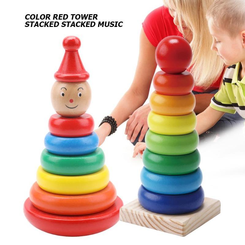 Wooden Rainbow Stacking Tower – Balance, Color & Fun!