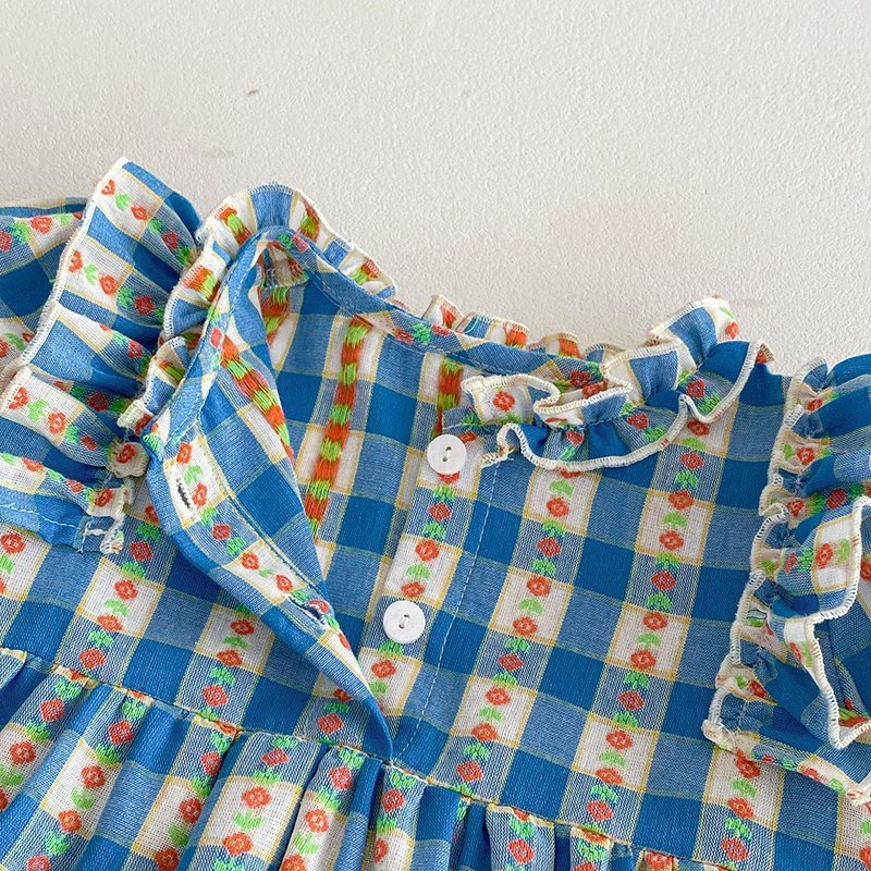 Cozy Plaid Rabbit Fur Cotton Baby Jumpsuit – Spring & Autumn Essential