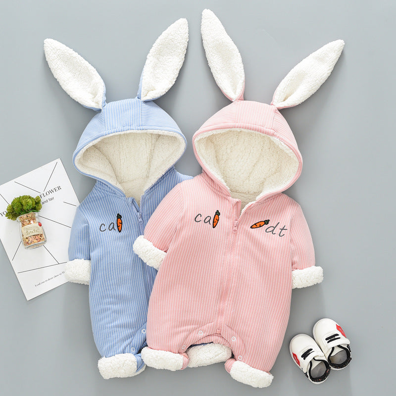 Winter Cotton Baby Jumpsuit with Hood