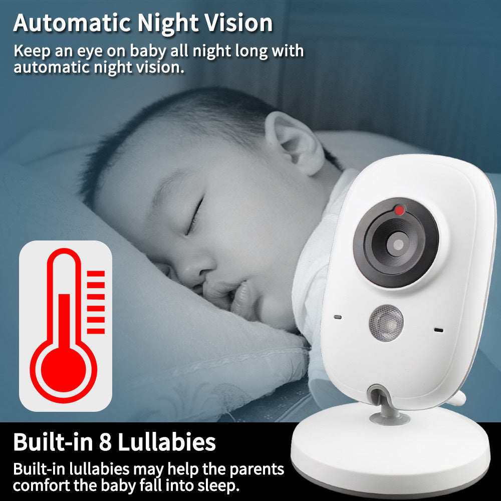 Portable Baby Monitor with Night Vision – LCD Screen & Two-Way Audio for Infants
