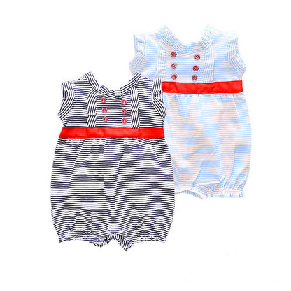 Summer Sleeveless Knitted Cotton Romper for Baby Girls