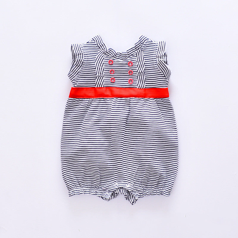 Summer Sleeveless Knitted Cotton Romper for Baby Girls