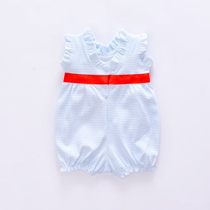 Summer Sleeveless Knitted Cotton Romper for Baby Girls