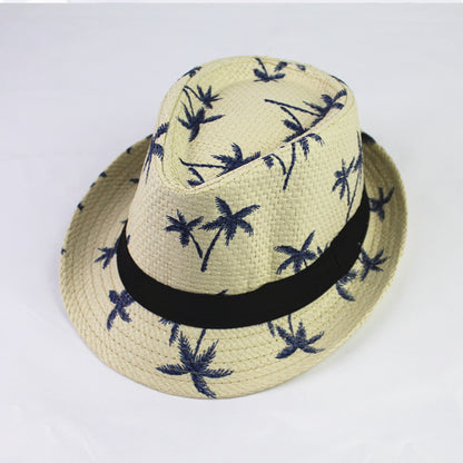 Summer Kids Straw Hat – Stylish Flower Print Baby Hat