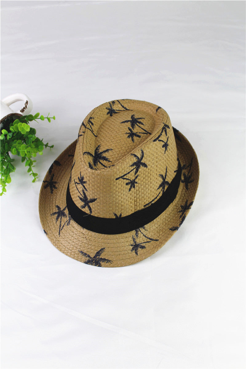 Summer Kids Straw Hat – Stylish Flower Print Baby Hat