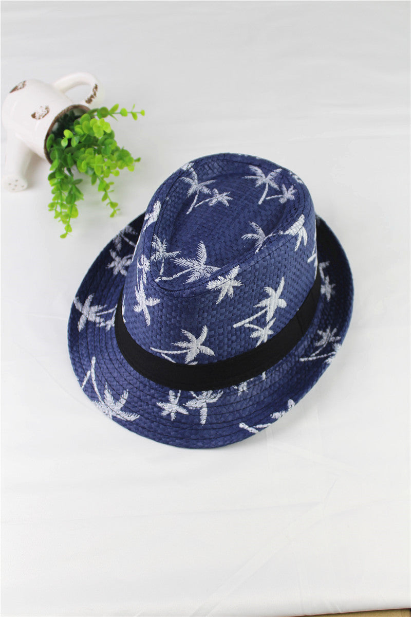 Summer Kids Straw Hat – Stylish Flower Print Baby Hat