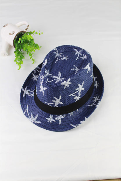 Summer Kids Straw Hat – Stylish Flower Print Baby Hat
