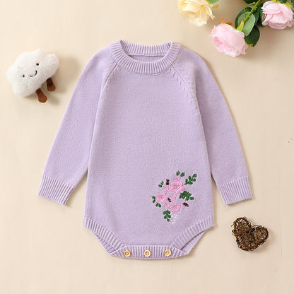 Lavender Purple Long Sleeve Baby Jumpsuit – Soft & Stylish Everyday Comfort