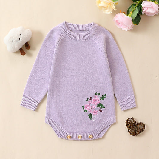 Lavender Purple Long Sleeve Baby Jumpsuit – Soft & Stylish Everyday Comfort