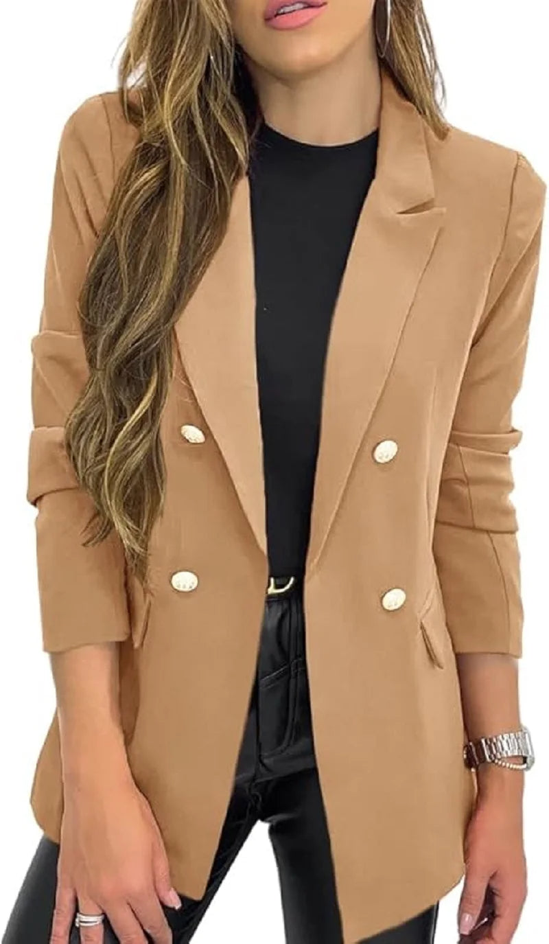 Casual Loose Blazers for Women 2025 – Fashionable Long Sleeve Outerwear, Spring & Autumn Blazer Coats for Women