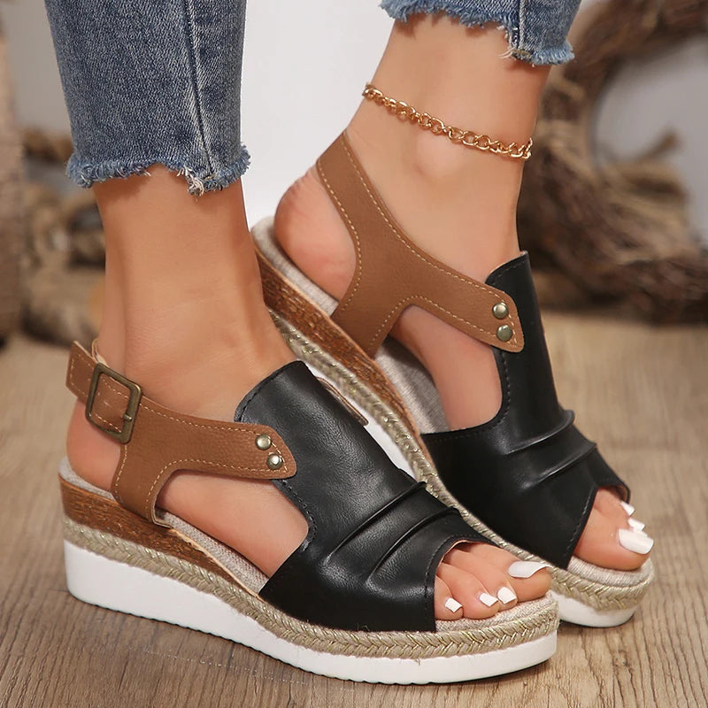 Women's Peep Toe Heeled Sandals – 2025 Summer Wedges & Platform Shoes | Stylish Footwear for Women