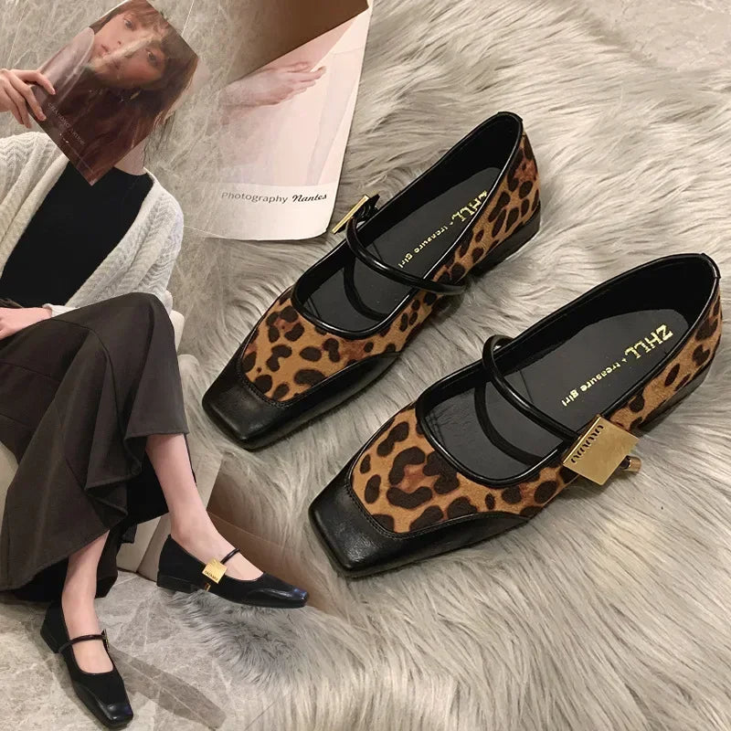 New Autumn Fashion Leopard Print Soft Flat Shoes