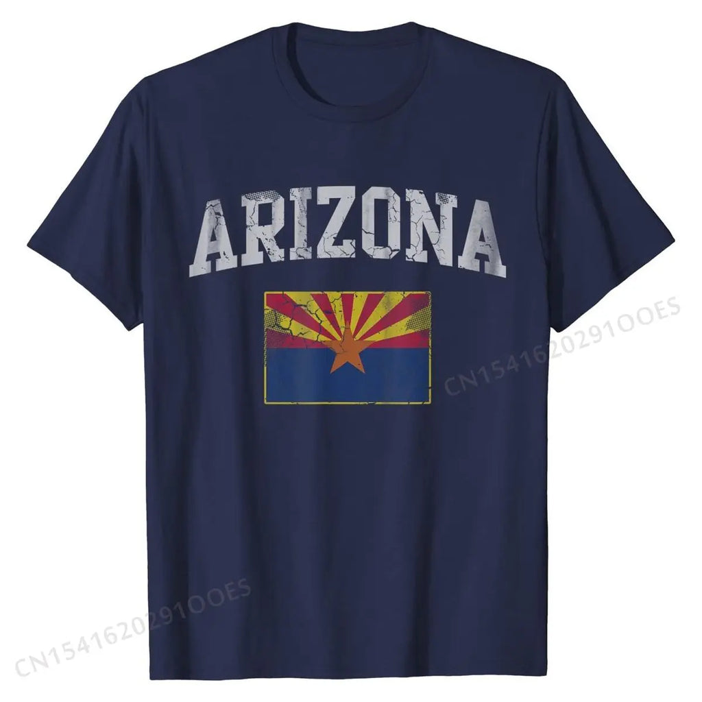 Arizona Flag Retro T-Shirt – Custom Cotton Tee for Men, Women & Kids | Fashionable Gift Tops