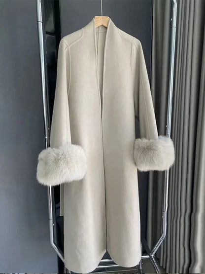 Elegant Wool Blend Warm Long Coats