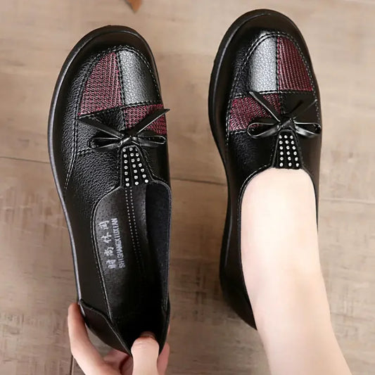 Spring Fashion Classic Casual Leather Women Flat Shoes