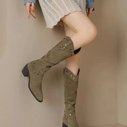 Retro Fashion Style Knee High Women Long Boots