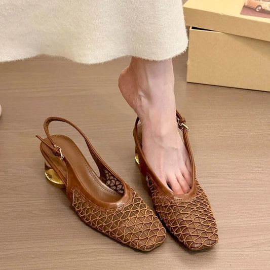 Luxury 2025 Summer Fashion French Style Women Shoes