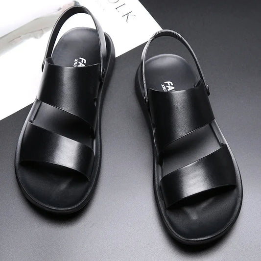 Men's Leather Sandals – Luxury Brand New Fashion Summer Shoes | Vintage Non-Slip Beach Flats for Men