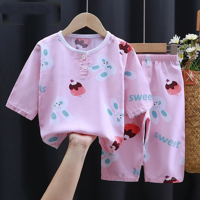 Colorful Cartoon Kids Pajamas Set – Comfortable & Soft Polyvinyl Fiber