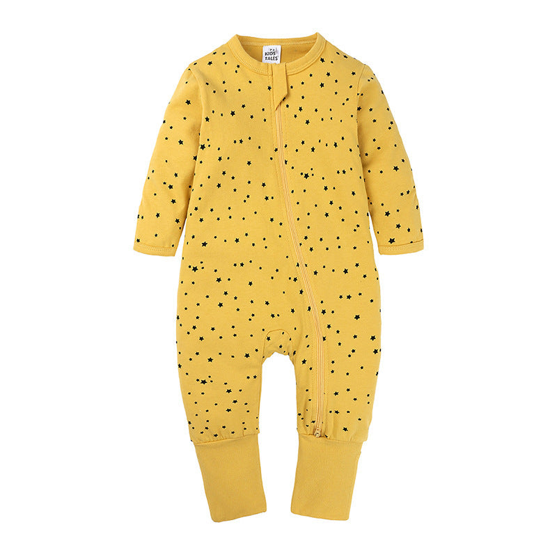 Long Sleeve Baby Romper | Soft Cotton Zipper Jumpsuit