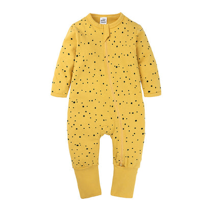 Long Sleeve Baby Romper | Soft Cotton Zipper Jumpsuit
