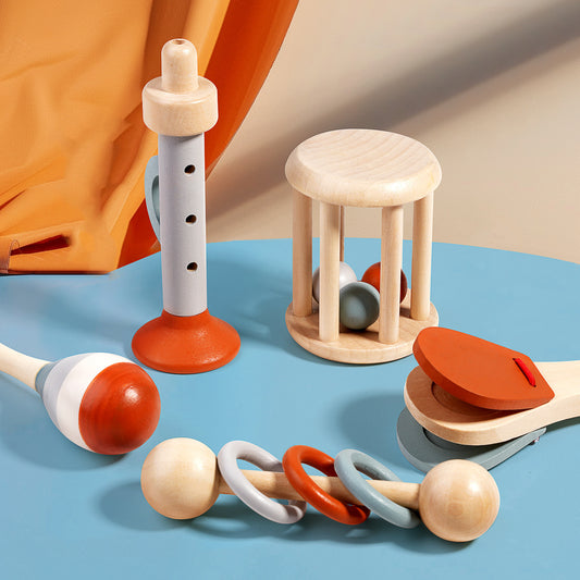Wooden Treehole Music Set – 5-Piece Handbell Set for Sensory Development
