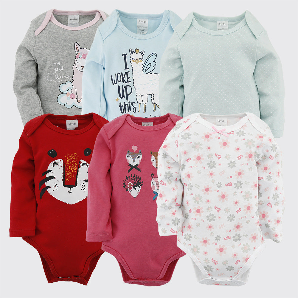 Long Sleeve Triangle Crawl Cotton Jumpsuit – Casual Baby Outfit