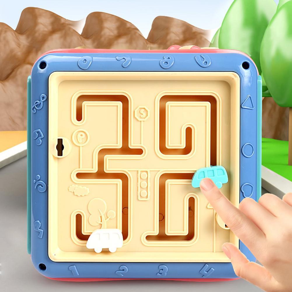 Montessori 6-Sided Activity Cube – Shape, Beads & Math Fun!