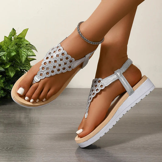 Chic Summer Fashion Hollow Out Clip Toe Women Shoes