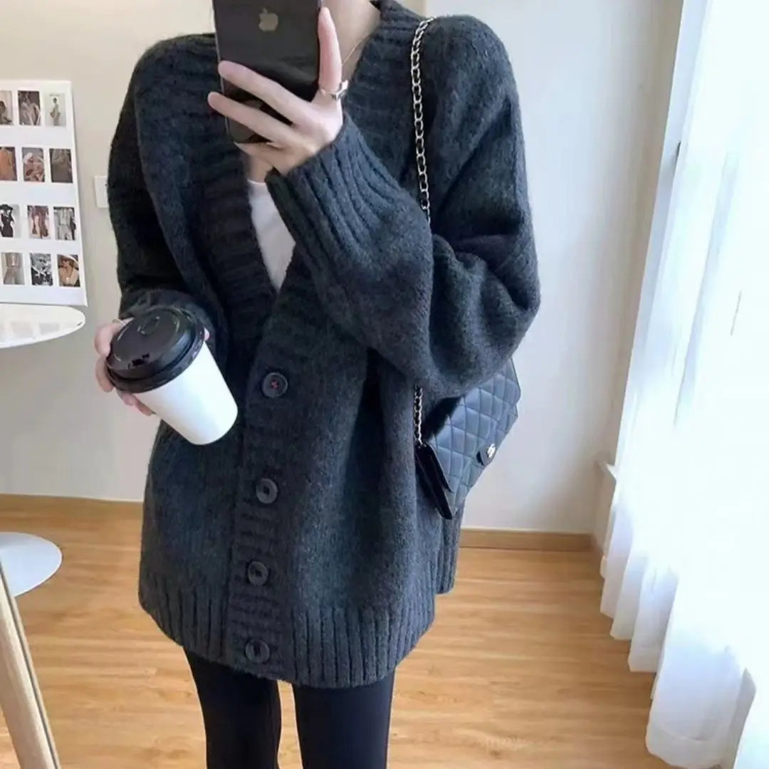 Luxury Long Style Autumn Winter Loose Cardigan