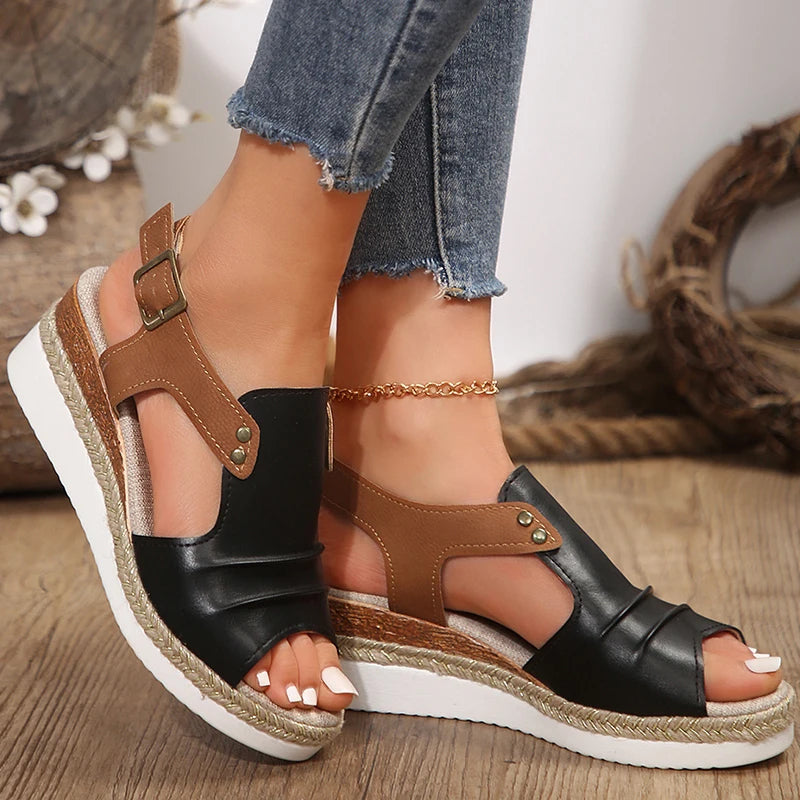 Women's Peep Toe Heeled Sandals – 2025 Summer Wedges & Platform Shoes | Stylish Footwear for Women