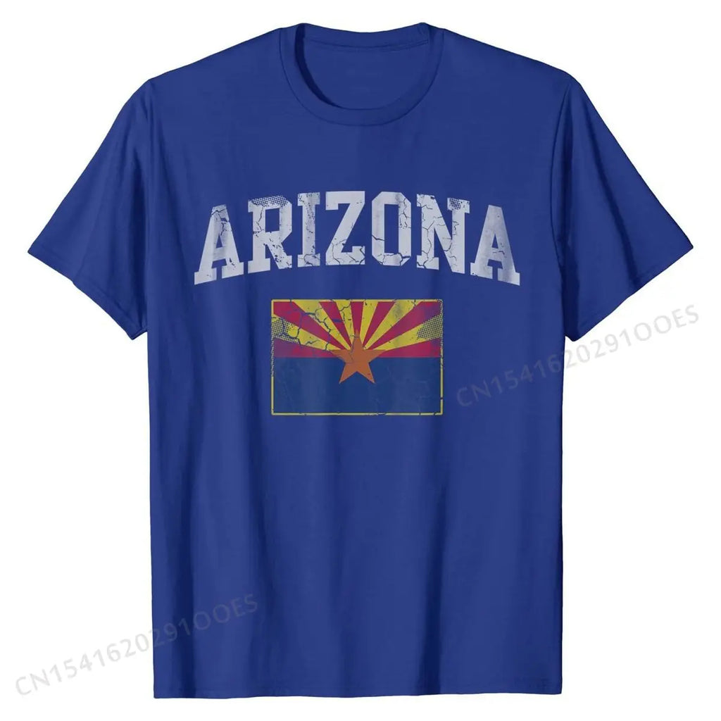 Arizona Flag Retro T-Shirt – Custom Cotton Tee for Men, Women & Kids | Fashionable Gift Tops