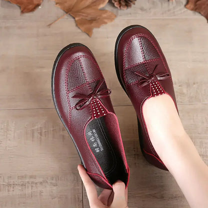 Spring Fashion Classic Casual Leather Women Flat Shoes