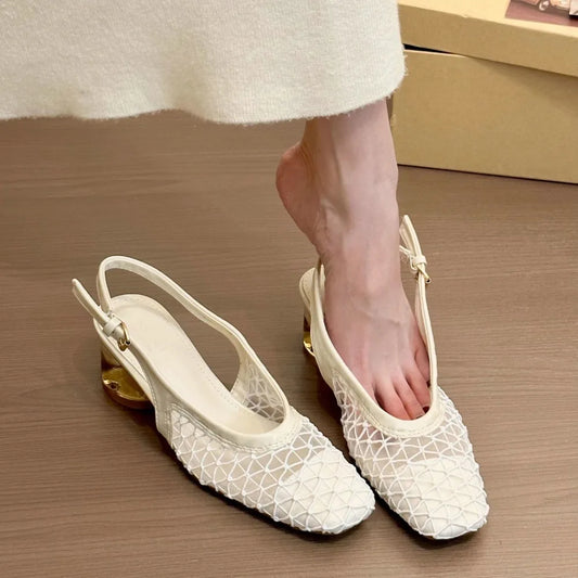 Luxury 2025 Summer Fashion French Style Women Shoes