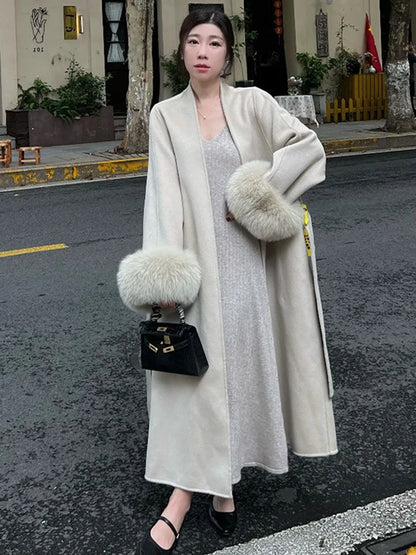 Elegant Wool Blend Warm Long Coats