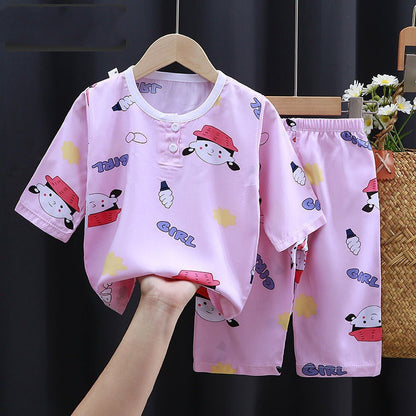 Colorful Cartoon Kids Pajamas Set – Comfortable & Soft Polyvinyl Fiber
